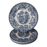 5 Tonquin and Myott English flat plates, Staffordshire blue model