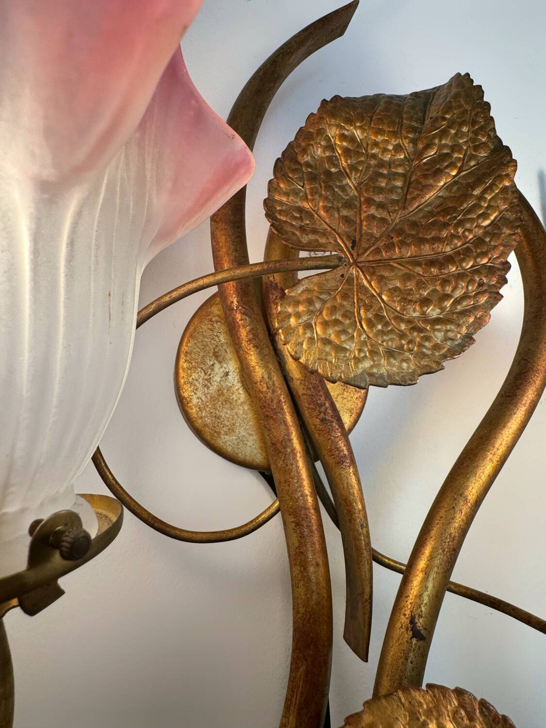 60s golden plant theme wall light