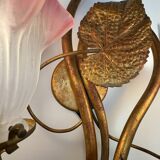 60s golden plant theme wall light