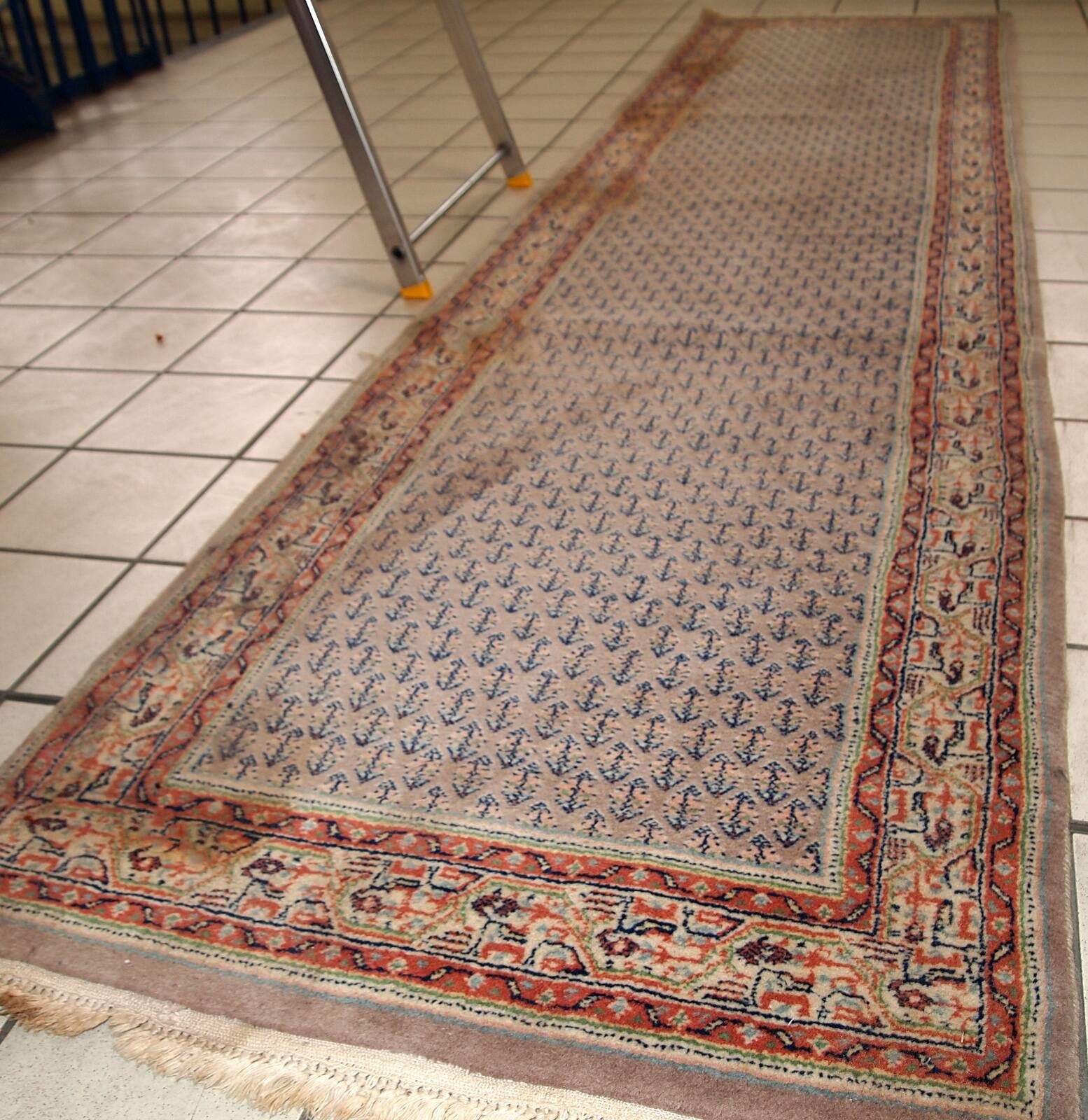 Tapis Vintage Seraband Indien en Laine (74cm x 301cm), Années 1970