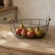 Oval metal basket with wooden handles – Country style