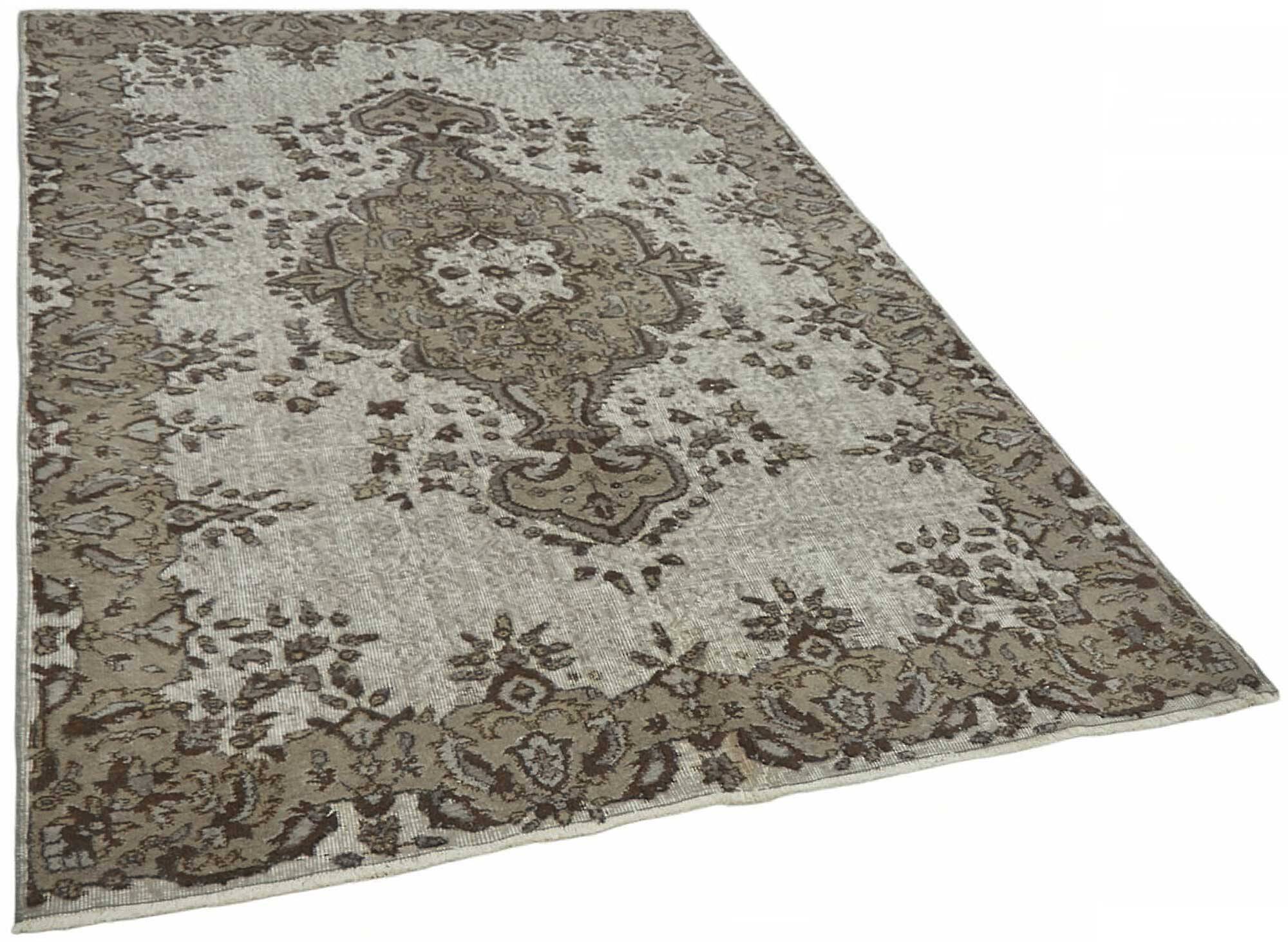 Overdyed Wool Vintage Handmade Carved Rug 165 cm x 263 cm