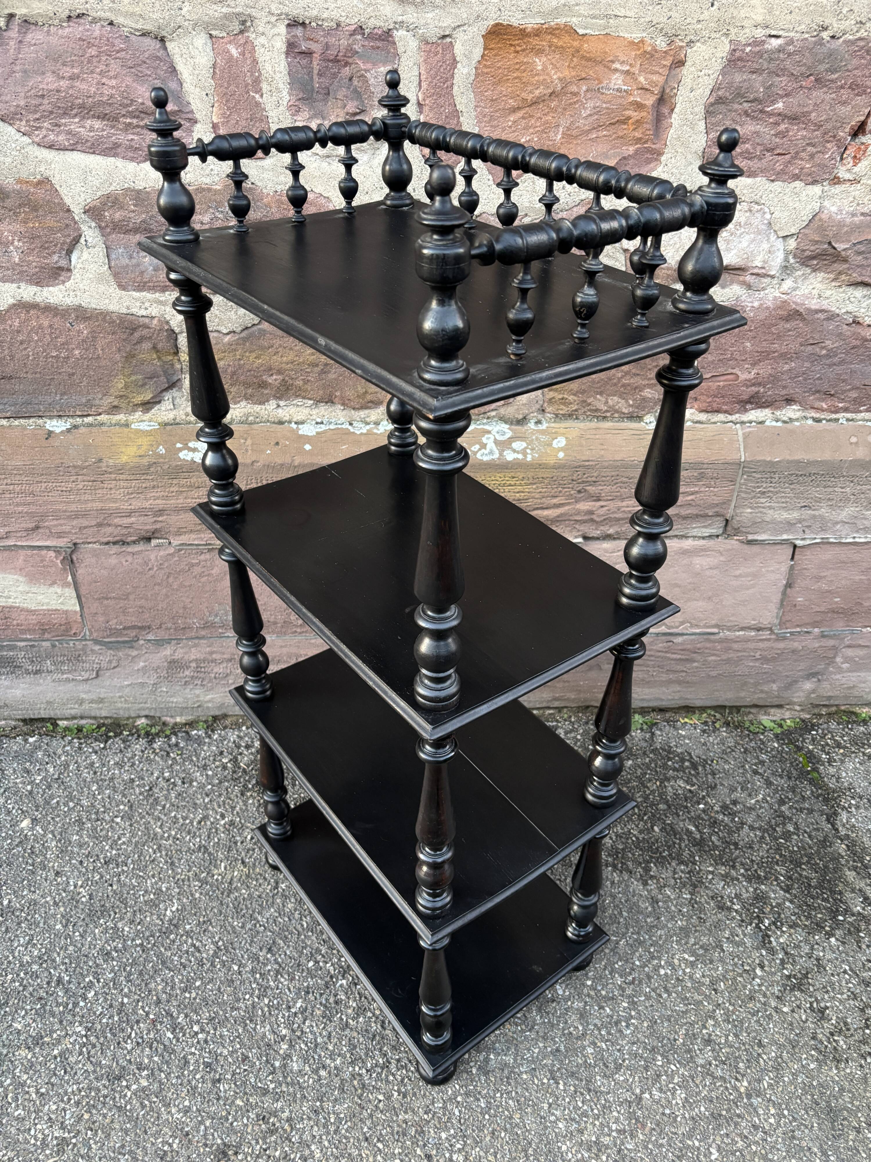 Napoleon III style blackened wood bookcase