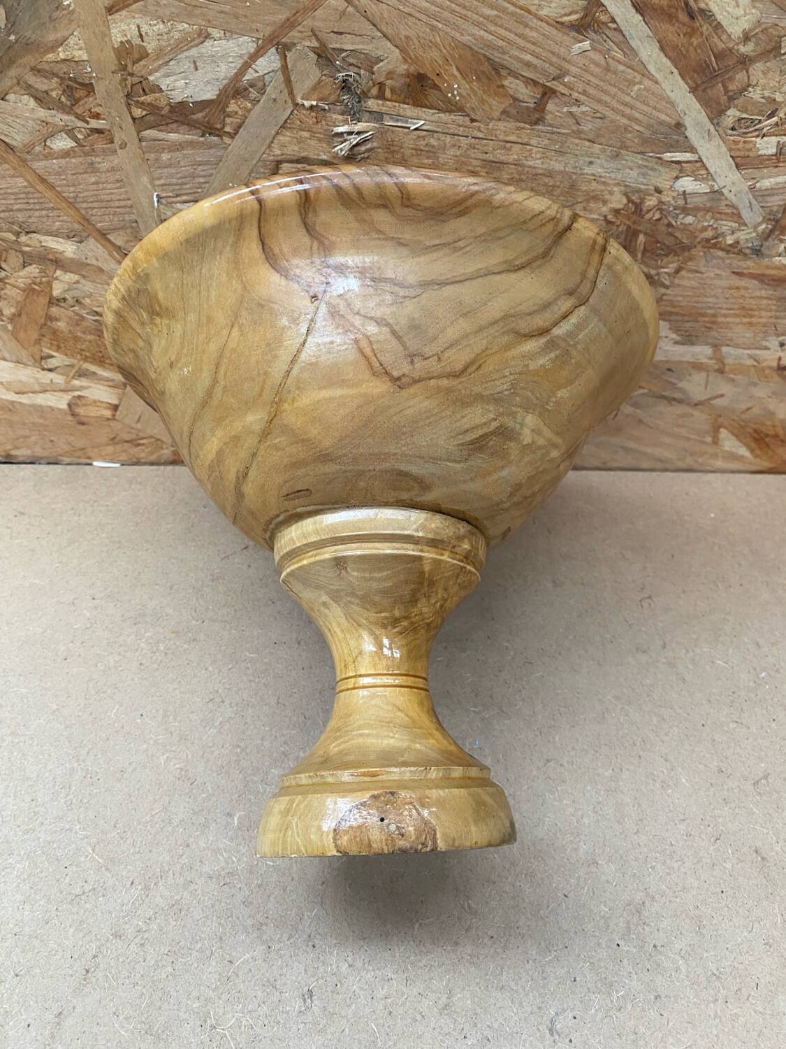 Antique Vintage Turned Wood Centerpiece Cup
