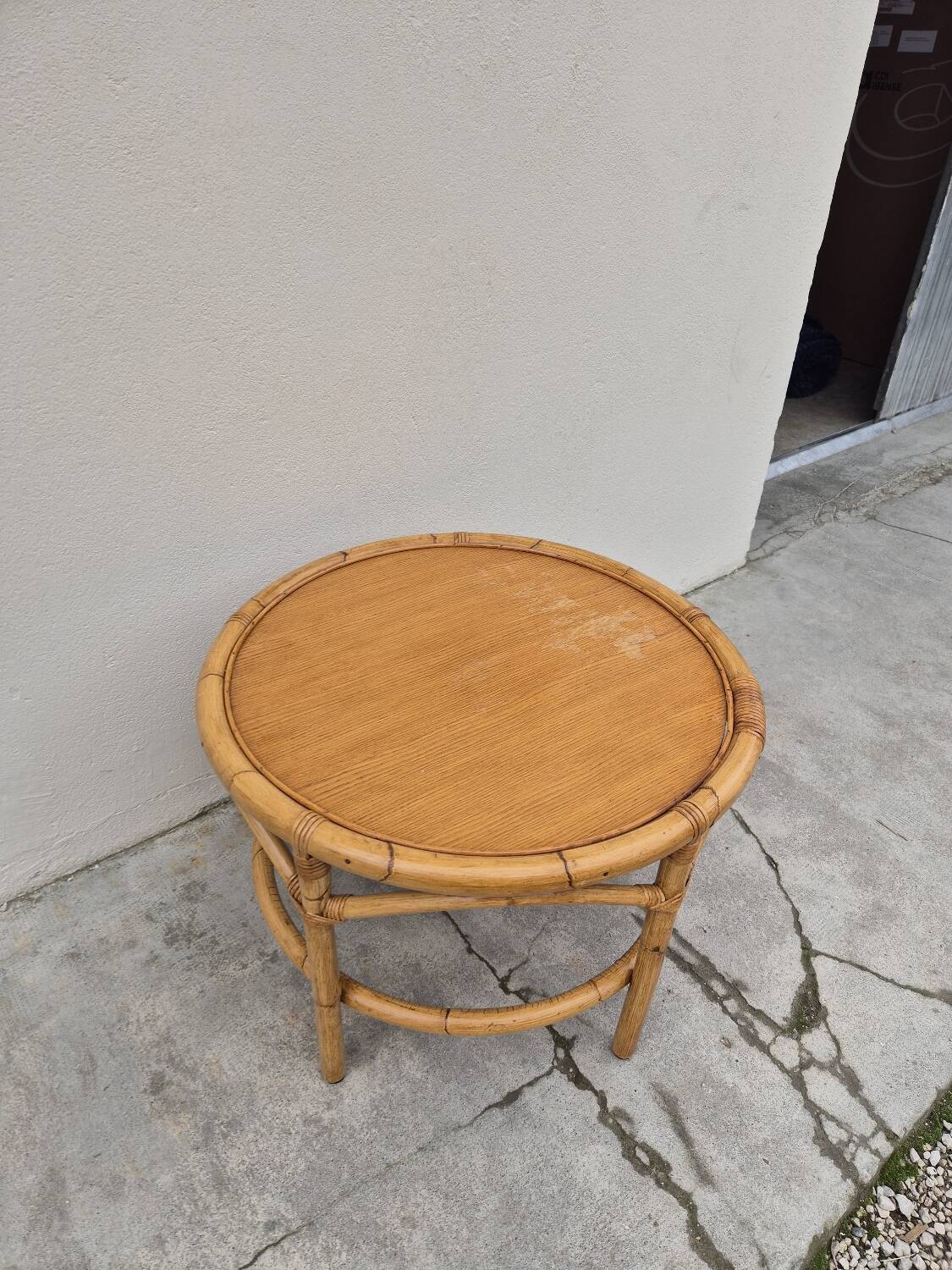 Vintage 1960s rattan coffee table