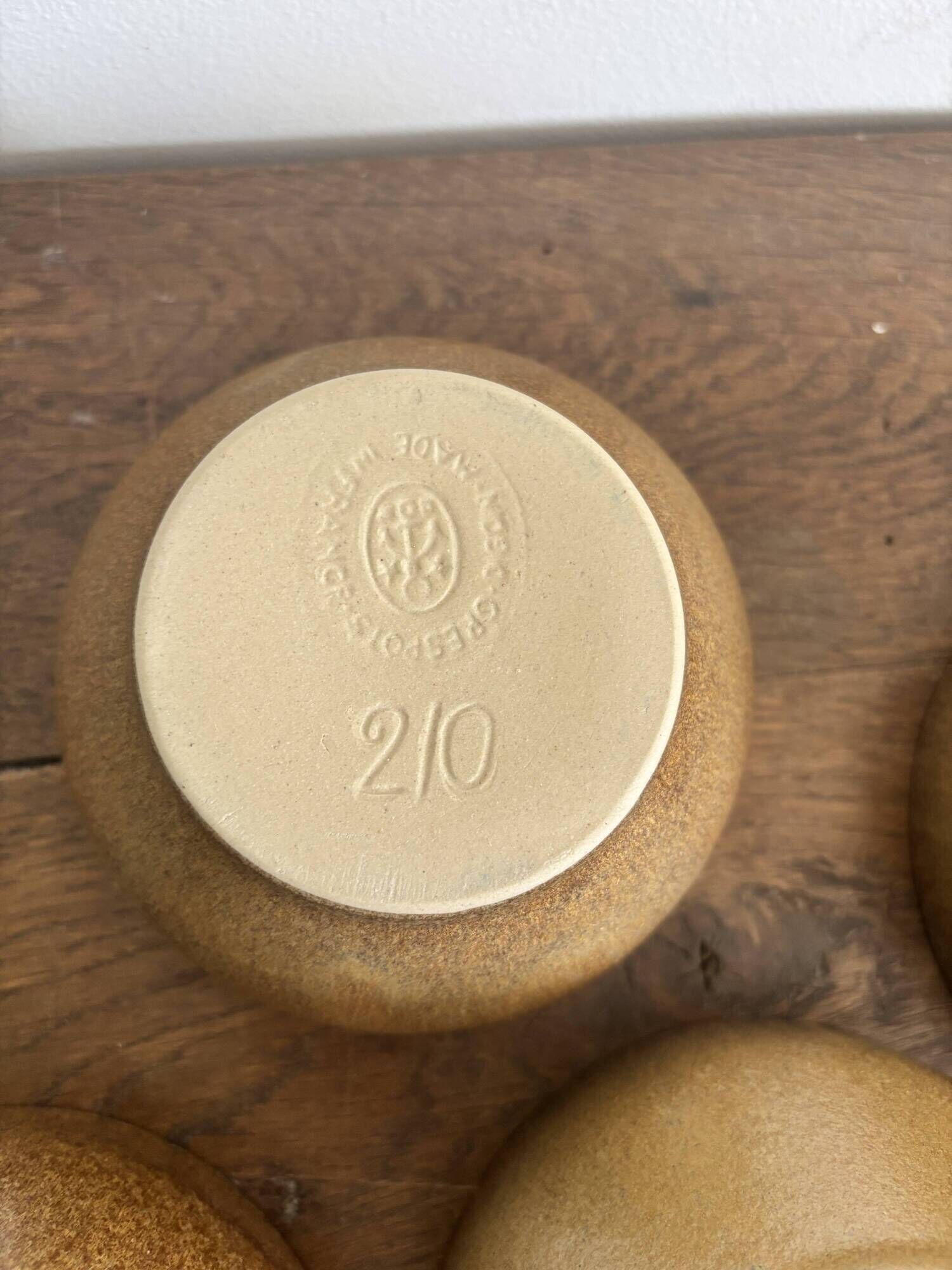 Set of 7 brown stoneware bowls from Digoin.