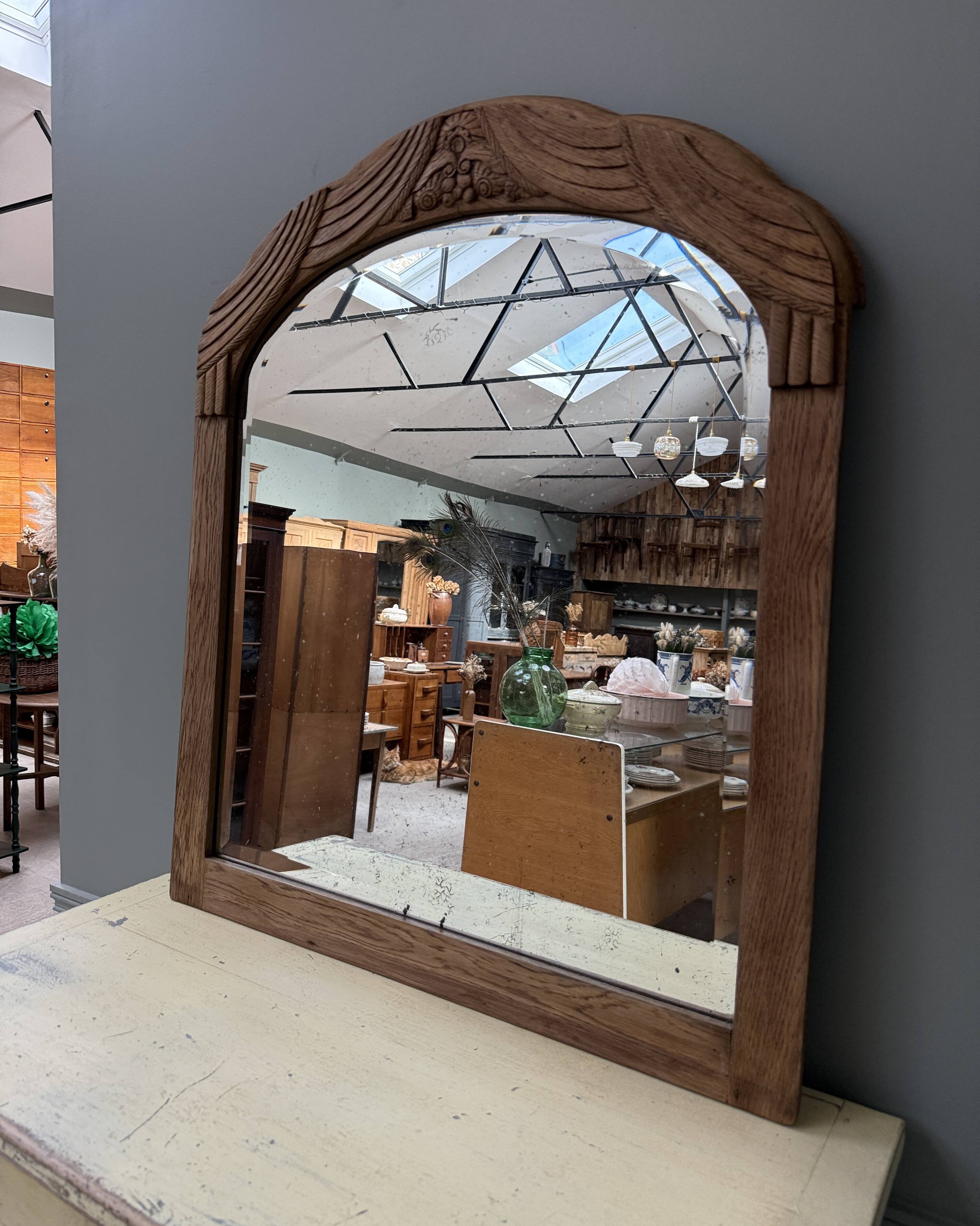Art Deco oak mirror (renovated)