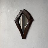Brutalist wooden mirror 1900