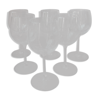 Six water glasses in cristal Daum France