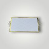 Antique gold metal mirror tray – gold diamond decoration