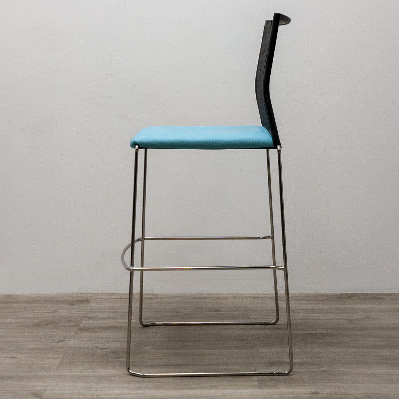 Majencia stool in blue imitation leather