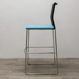 Majencia stool in imitation leather blue