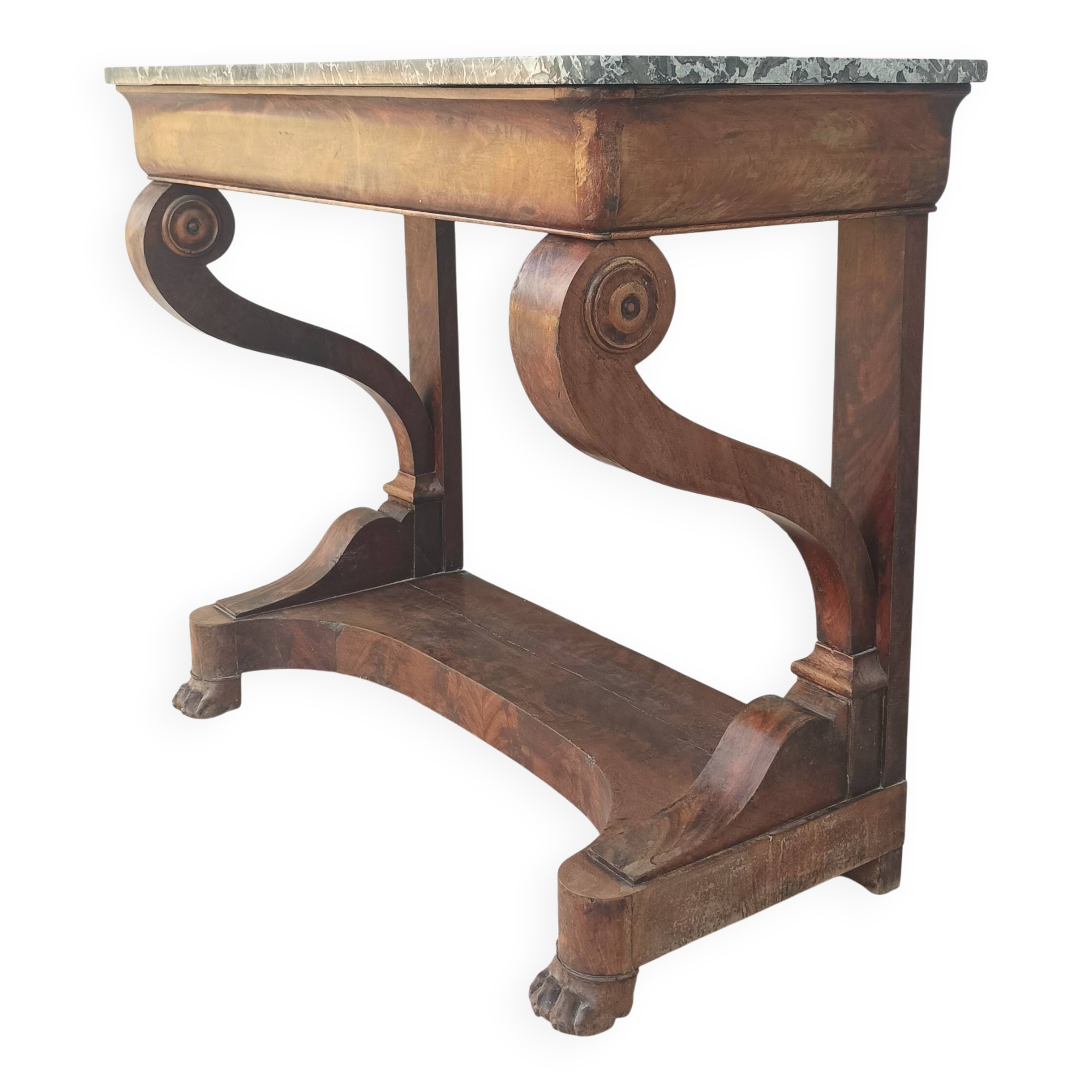Restoration period mahogany console table