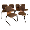 Lot de 6 chaises Hiller vintage 1960  thermoformées empilables