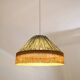 Bella conical textile pendant light with "bohemian flora" print