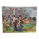 Under the cherry tree in bloom, oil on canvas signed Lacas.