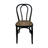 Bistro chair in black lacquered wood and seat in cannage