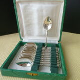 12-spoon box silver metal mocha model "Coffee beans"