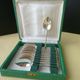 12-spoon box silver metal mocha model "Coffee beans"