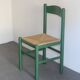 Série de 4 chaises en bois et paille