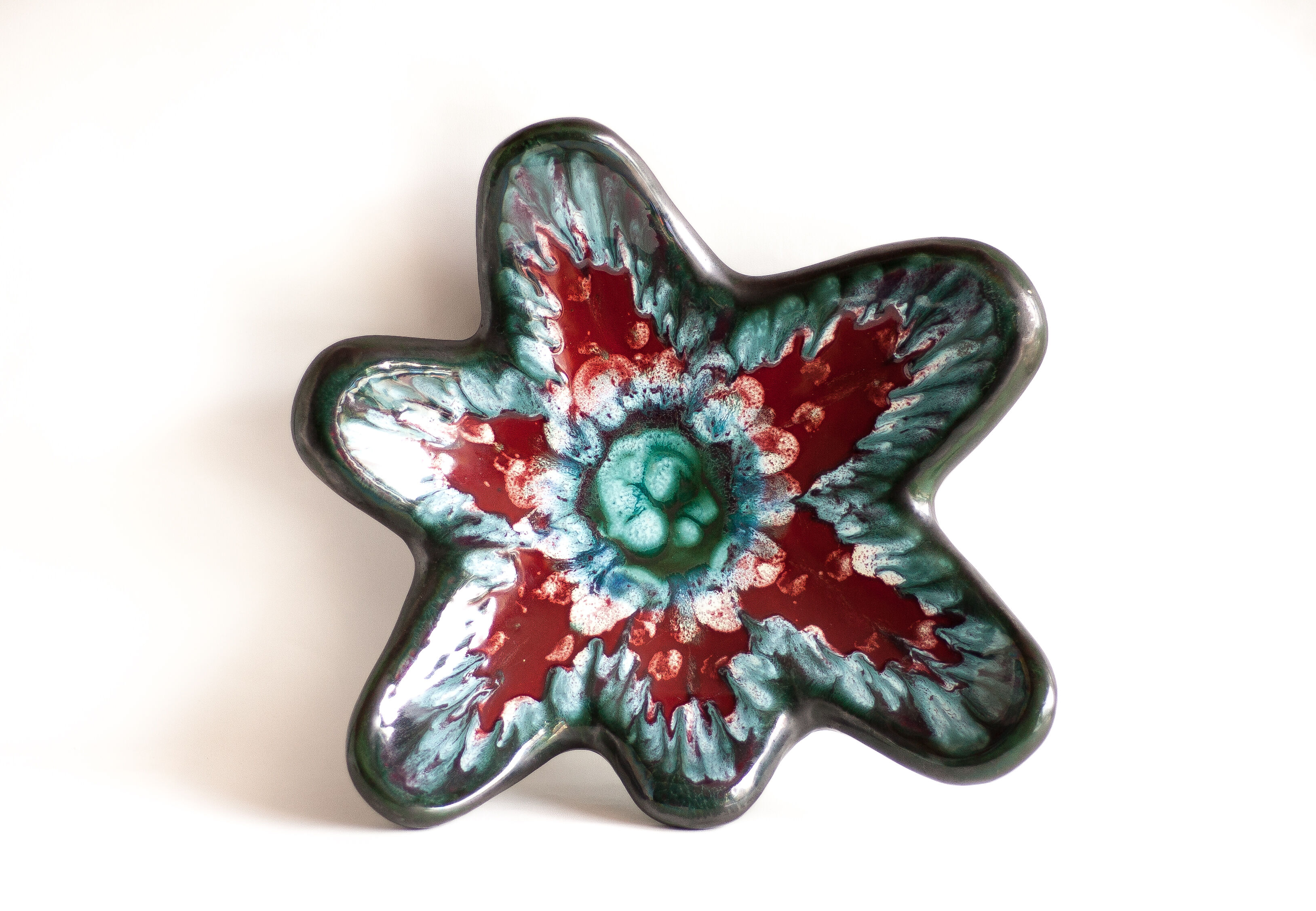 Flat ceramic Longwy Tourmalines, Made in France