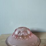 Lampshade pendant lamp in vintage pink molded glass