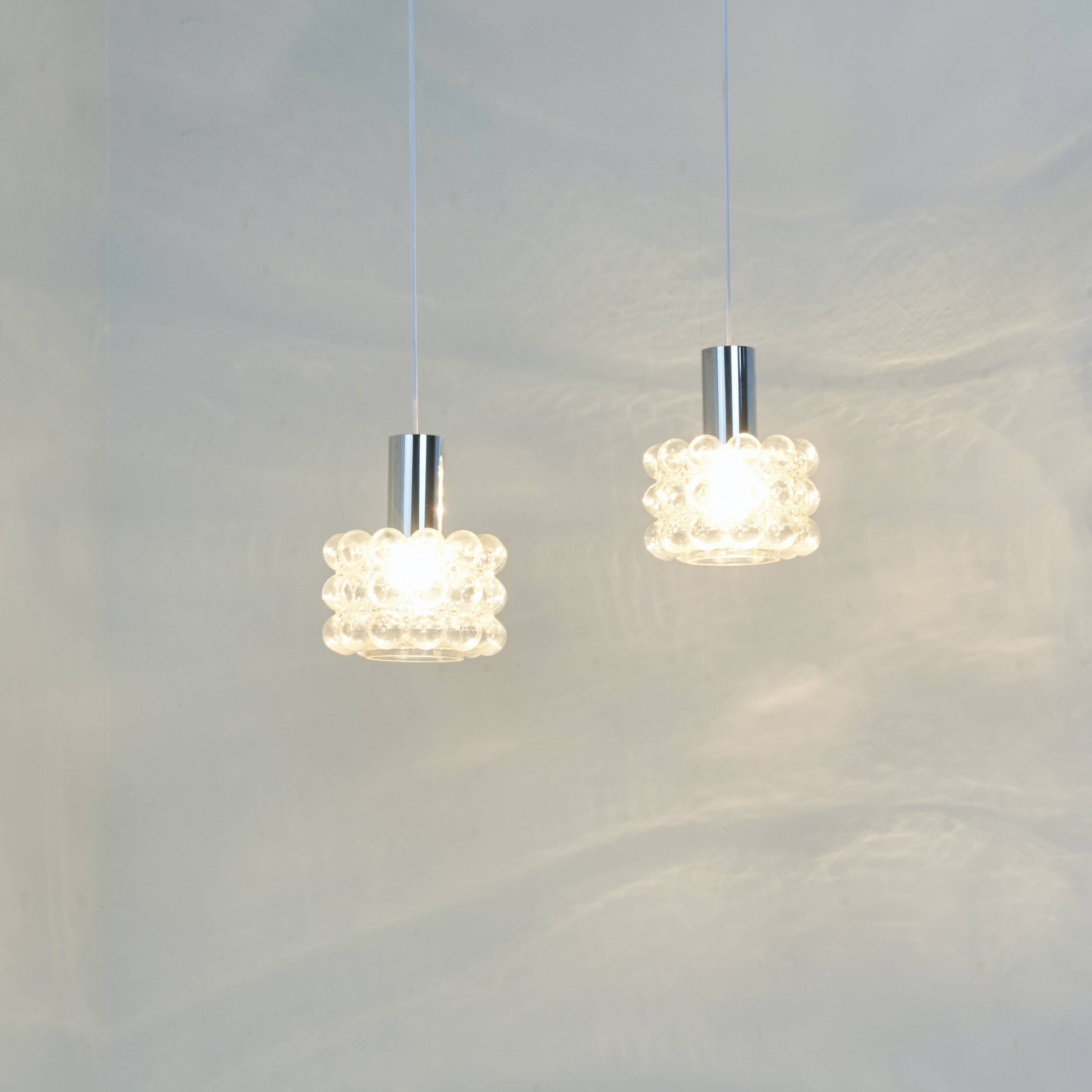 Set bubble glass pendants by Helena Tynell, 1970s