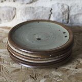 Set of 6 Pierre Digan pyrite stoneware dessert plates