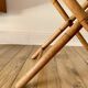folding wooden stool bamboo style early 20th century