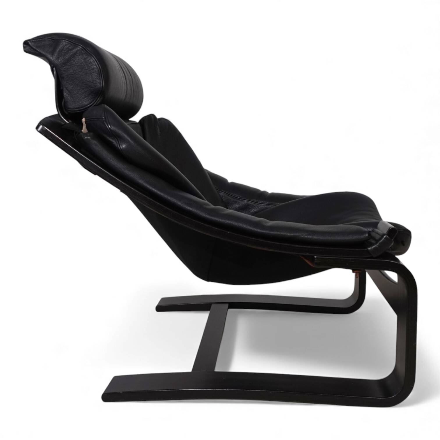 Nelo Kroken leather lounge chair by Åke Fribytter, 1970