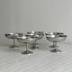 Lot de 6 coupelles sur pied en métal inox brillant