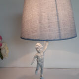 Gray patinated angel bedside lamp