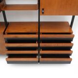 Teak bookshelf with four compartments, 1960s