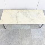 Table basse vintage en marbre blanc années 1960
