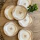 Set of 6 vintage flat plates in ironstone, Andalous model by Longwy.