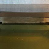 Smoked glass and metal desk, 1970s.