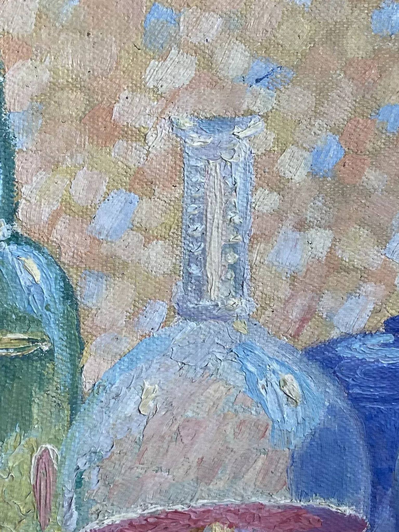 Old still life painting – small oil on mounted cardboard – 1970s/80s