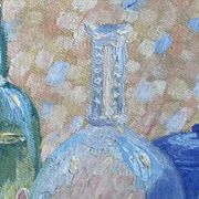Old still life painting – small oil on mounted cardboard – 1970s/80s