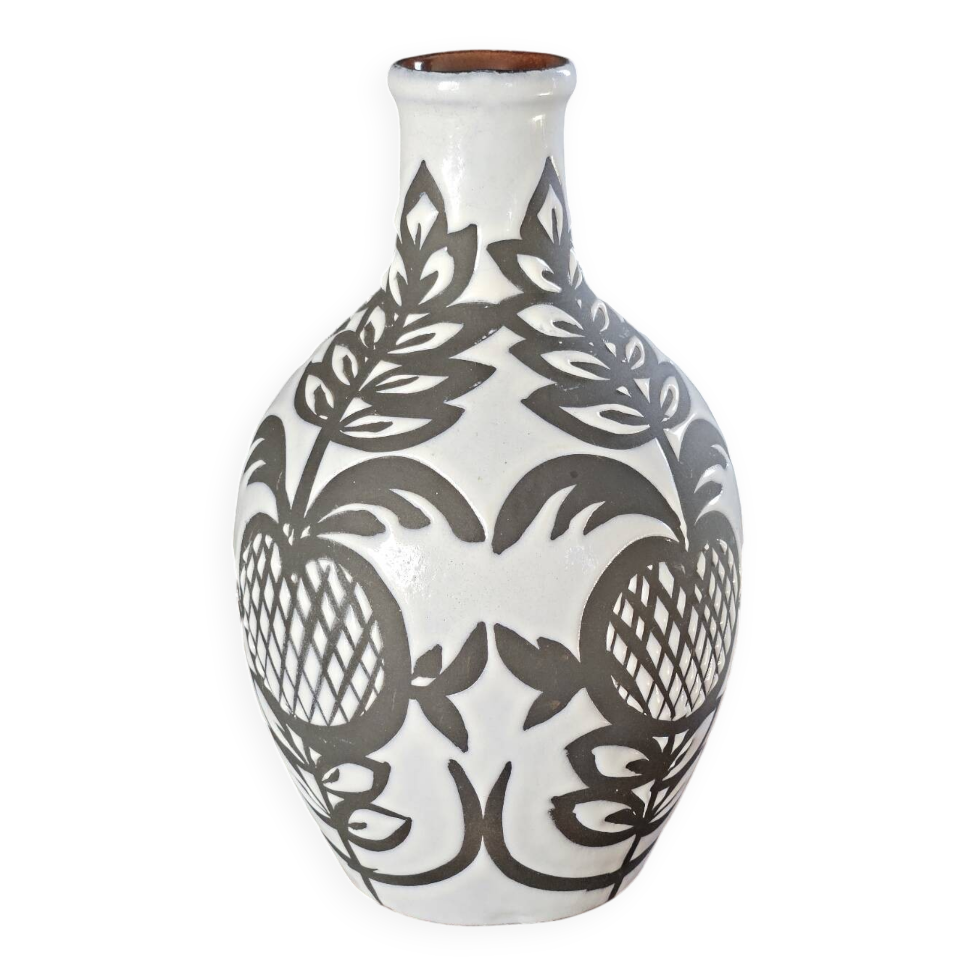 White glazed terracotta vase by Marei Keramik