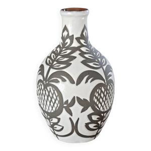 vase en terre cuite émaillée - blanche