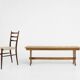 Art Deco bench in solid oak, France circa 1940