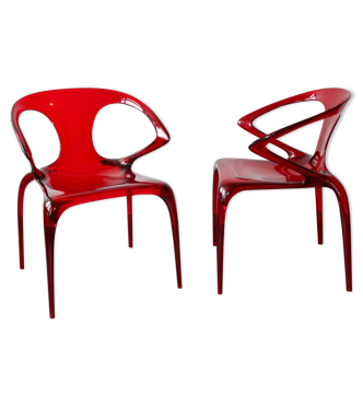 Paire de chaises AVA par Song Wen Zhong pour Roche Bobois, XXème.