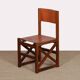 Vintage chair in solid wood and leather, 1980