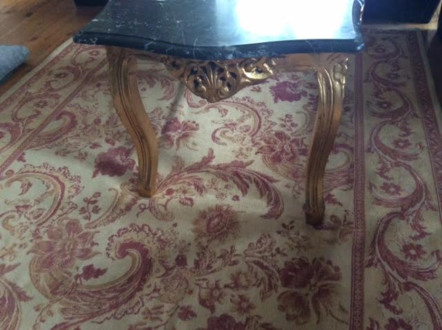 Coffee table in wood and marble