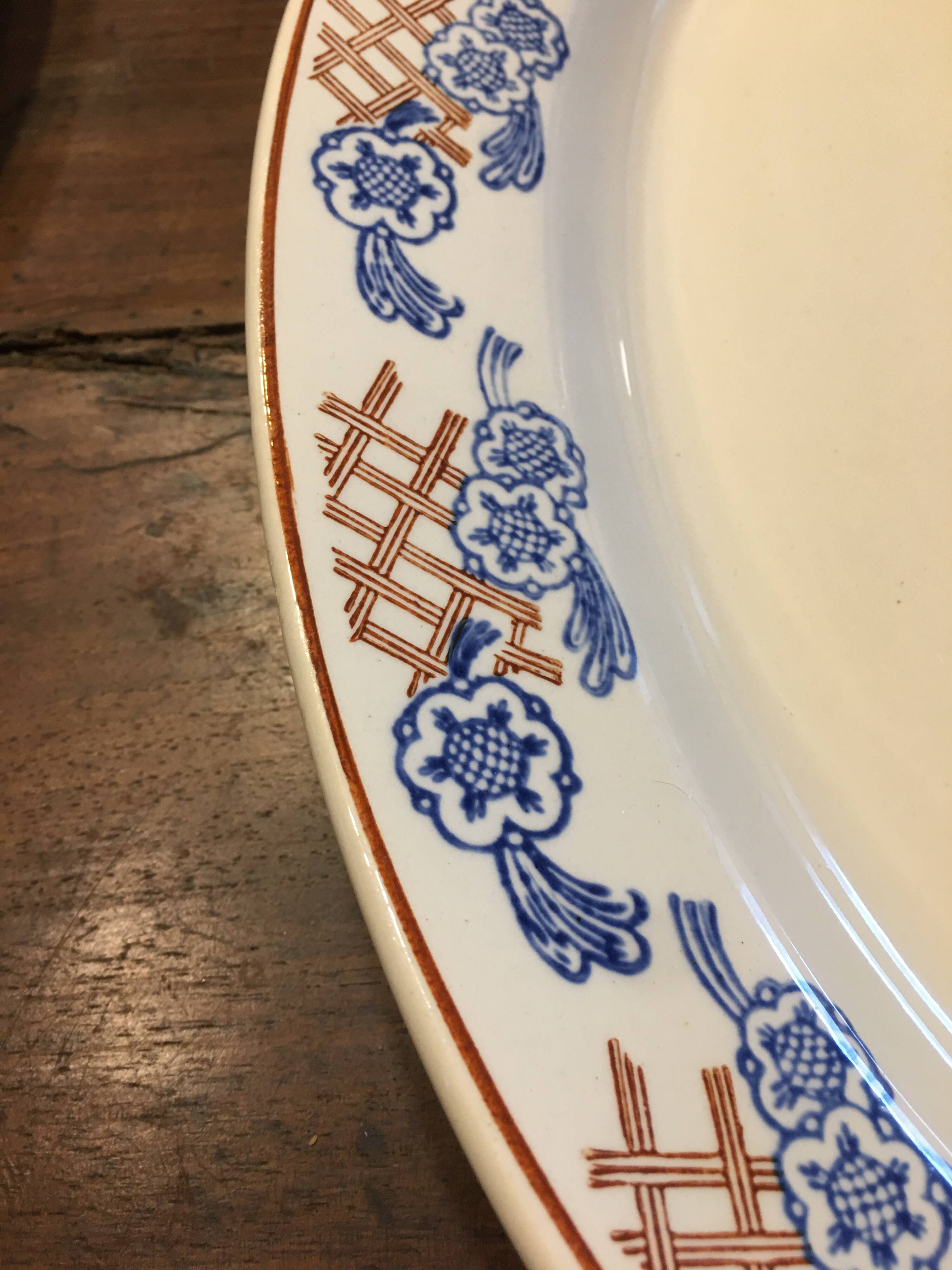 Serving dish, iron earth, Longwy factory