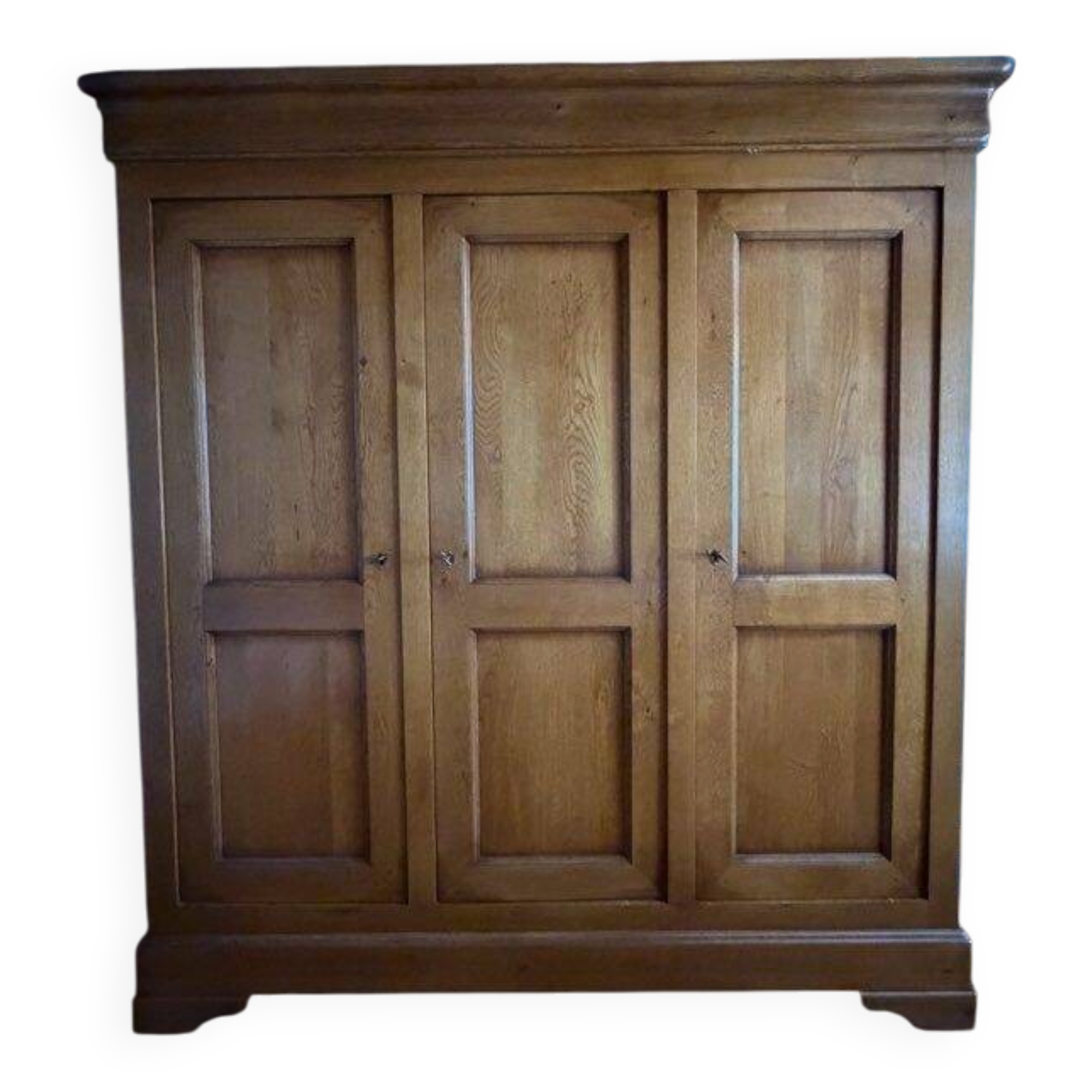 Solid oak wardrobe with 3 doors
