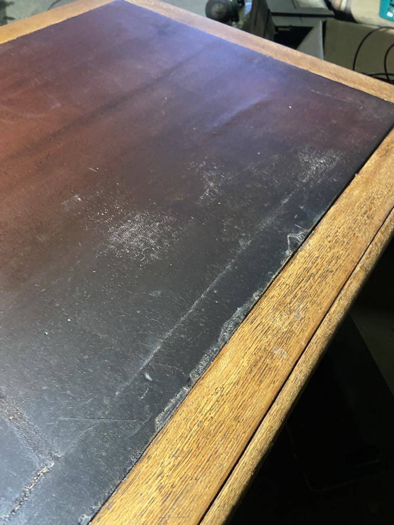 Old wood and leather desk