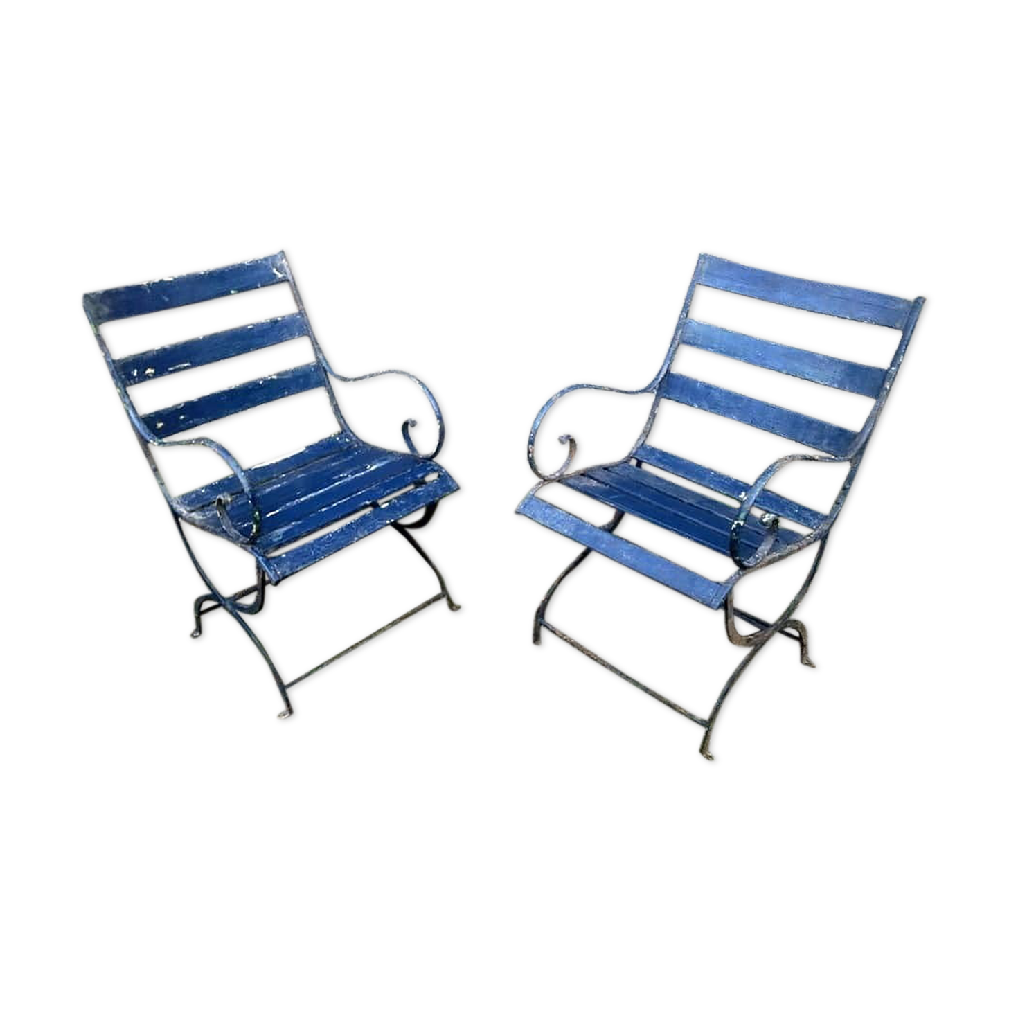 Pair of old garden armchairs