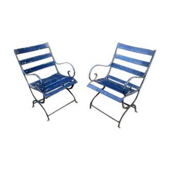 Pair of old garden armchairs