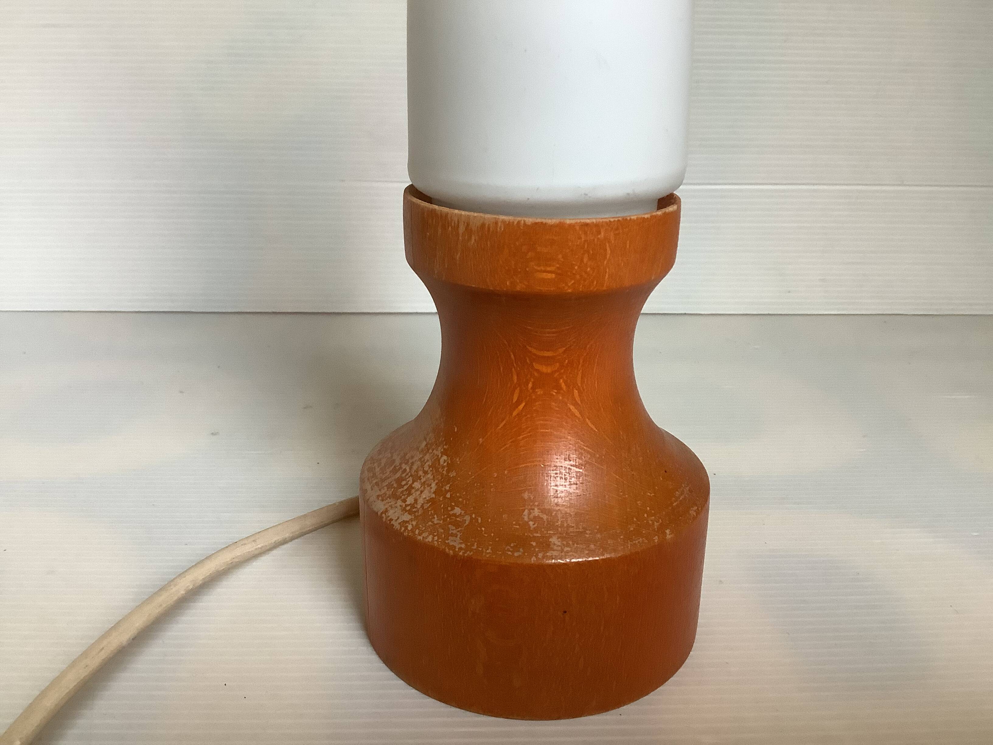 Scandinavian orange wooden lamp
